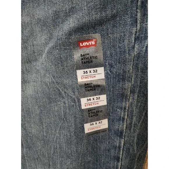 Levi s 541 Athletic Taper Stretch Jeans Mens 36x32 Blue Medium Wash NEW Jeans